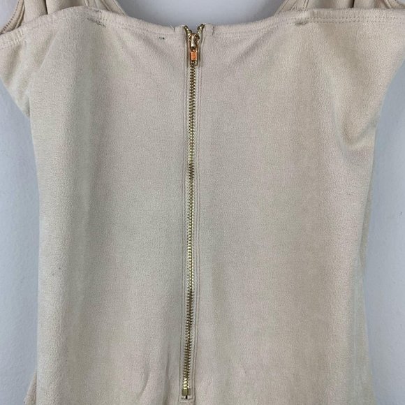 PRIVY Privately Privileged Taupe Bodycon Mini Dress Sz S - Picture 7 of 10